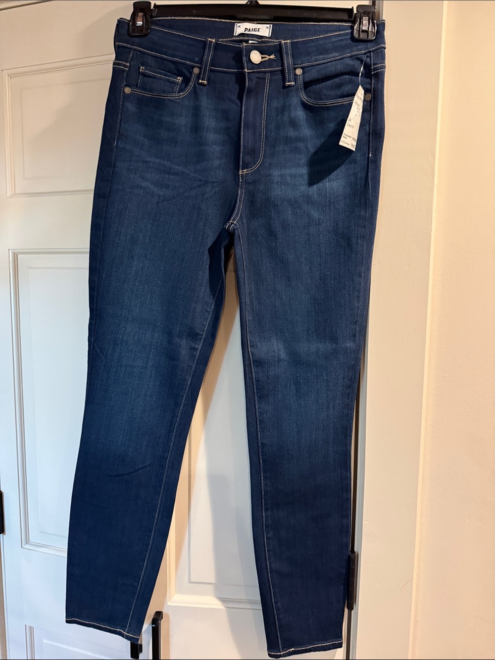 PAIGE-Hoxton high rise skinny ankle jeans in dark blue denim. SZ 29. NWT